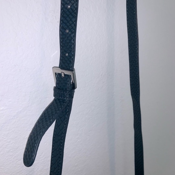 Banana Republic Faux Alligator Crossbody Dark Teal Bag - Picture 15 of 15